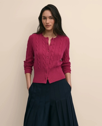 Cashmere Cable-Knit Cardigan, image 1
