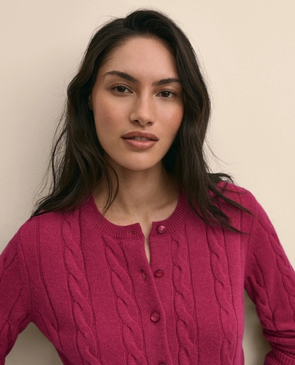 Cashmere Cable-Knit Cardigan, image 3