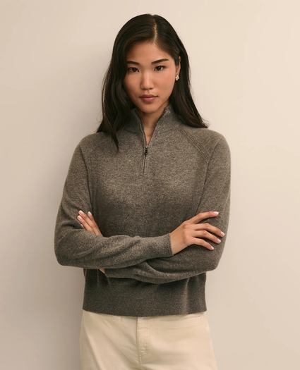 Cashmere Quarter-Zip Sweater, image 1