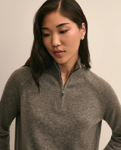 Cashmere Quarter-Zip Sweater, image 3