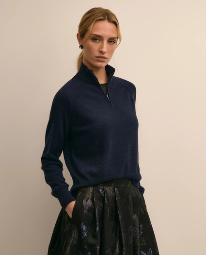 Cashmere Quarter-Zip Sweater, image 1