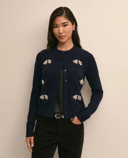 Merino Wool Beaded-Sheep Cardigan, image 1