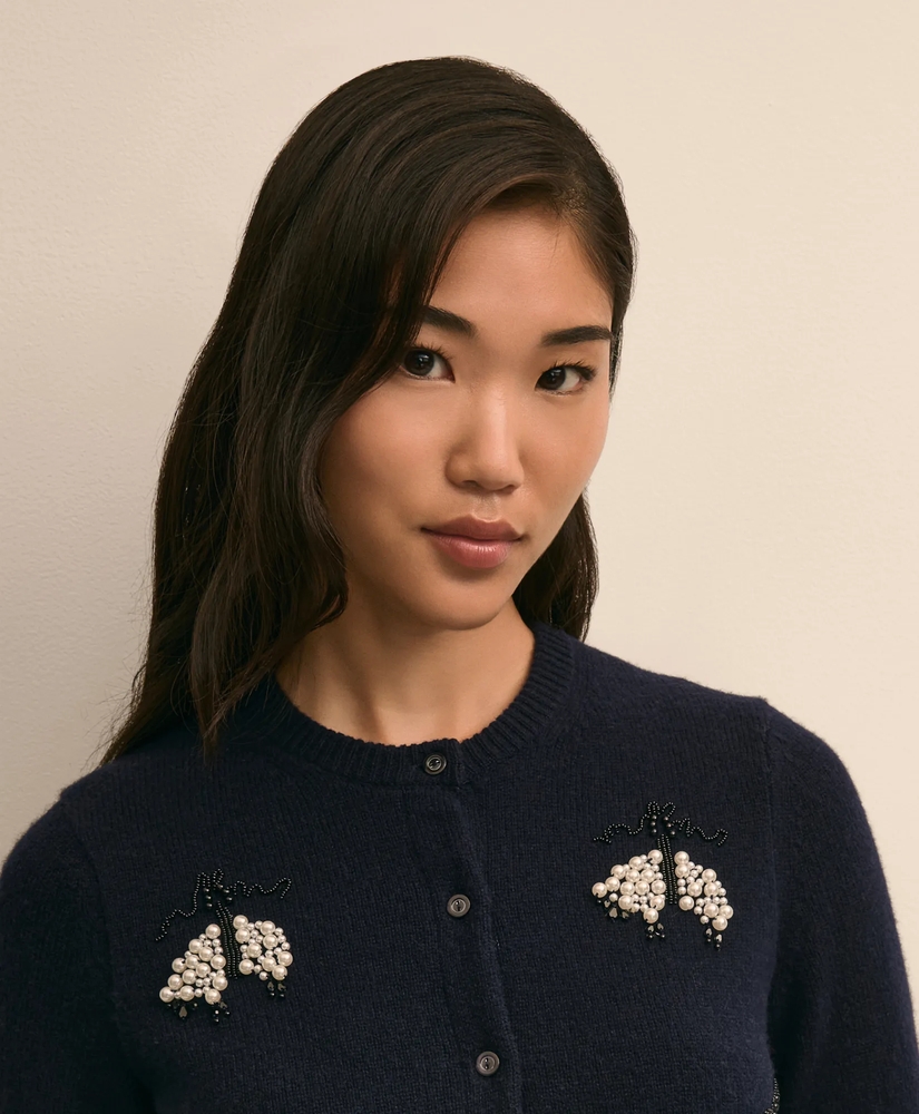 Merino Wool Beaded-Sheep Cardigan, image 3