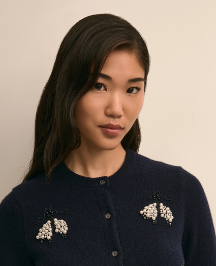 Merino Wool Beaded-Sheep Cardigan, image 3