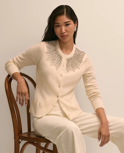 Merino Wool Beaded Cardigan, image 1