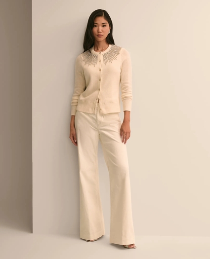 Merino Wool Beaded Cardigan, image 2