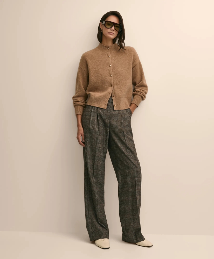Alpaca-Wool Blend Eyelash Cardigan, image 4