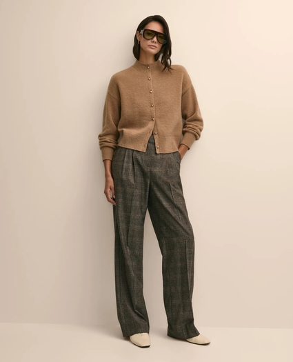Alpaca-Wool Blend Eyelash Cardigan, image 4