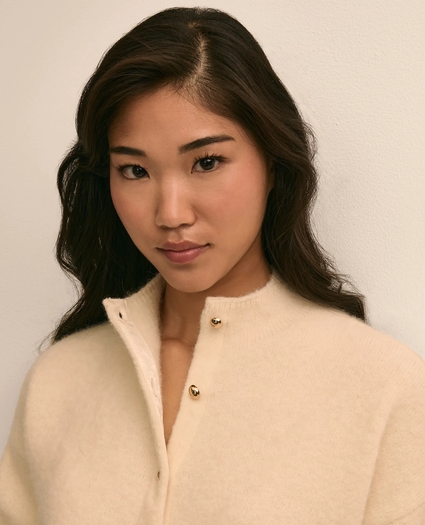 Alpaca-Wool Blend Eyelash Cardigan, image 3