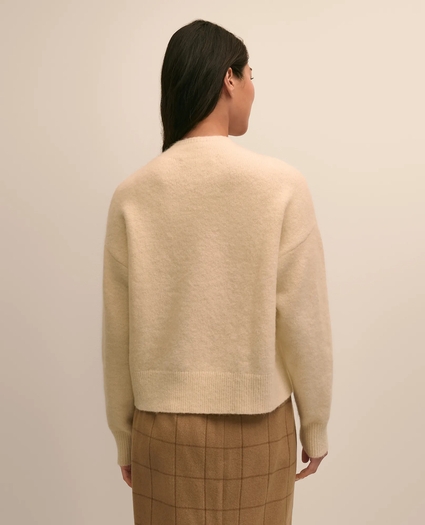 Alpaca-Wool Blend Eyelash Cardigan, image 4