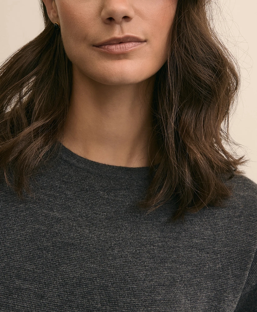 Merino Wool Cropped Cable-Knit Sweater, image 4