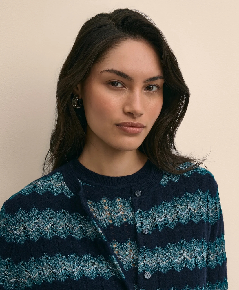 Wool Ombre Shimmer Cardigan, image 3