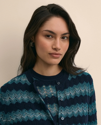 Wool Ombre Shimmer Cardigan, image 3