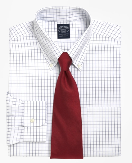 Big & Tall Dress Shirt, Non-Iron Windowpane, image 1