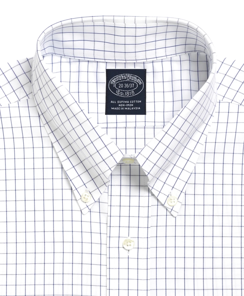 Big & Tall Dress Shirt, Non-Iron Windowpane, image 2