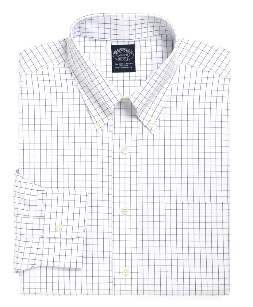 Big & Tall Dress Shirt, Non-Iron Windowpane, image 4