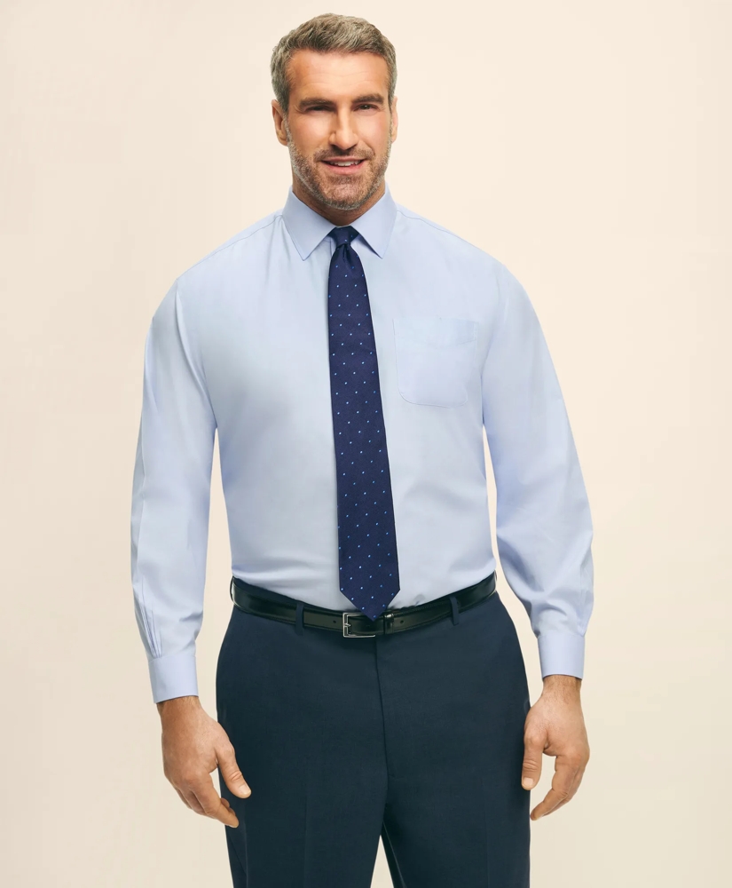 Big & Tall Stretch Dress Shirt, Non-Iron Pinpoint Spread Collar, image 1