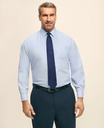 Big & Tall Stretch Dress Shirt, Non-Iron Pinpoint Spread Collar, image 1