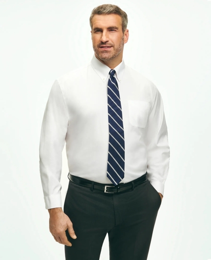 Big & Tall Stretch Dress Shirt, Non-Iron Pinpoint Button-Down Collar, image 1