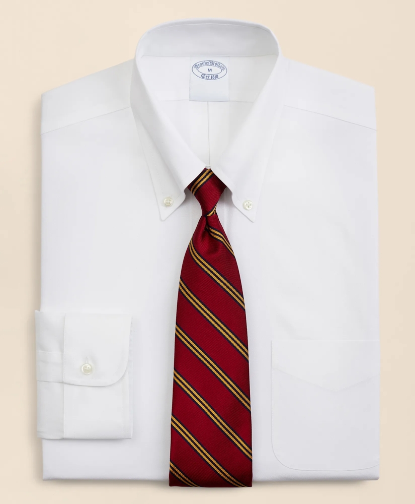 Big & Tall Stretch Dress Shirt, Non-Iron Pinpoint Button-Down Collar, image 3