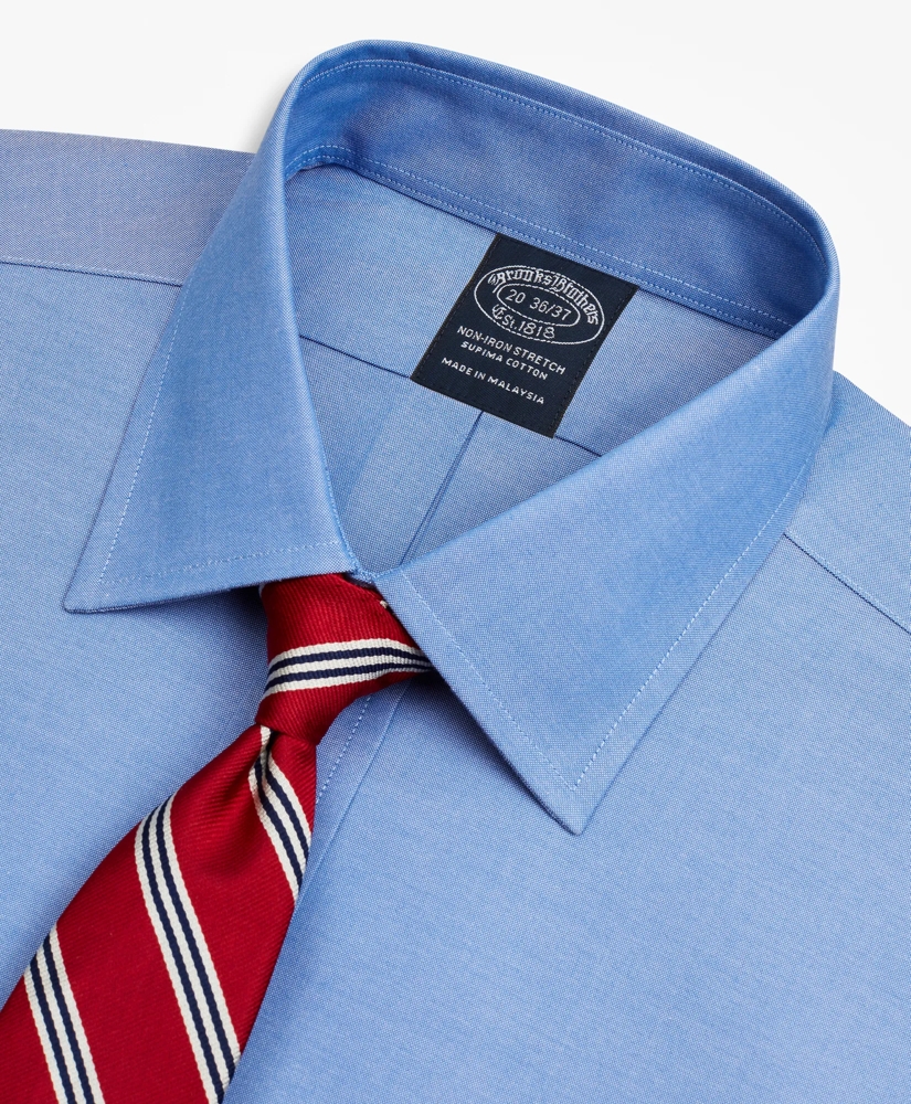 Big & Tall Stretch Dress Shirt, Non-Iron Pinpoint Ainsley Collar, image 2
