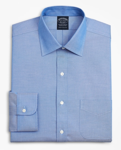 Big & Tall Stretch Dress Shirt, Non-Iron Pinpoint Ainsley Collar, image 4