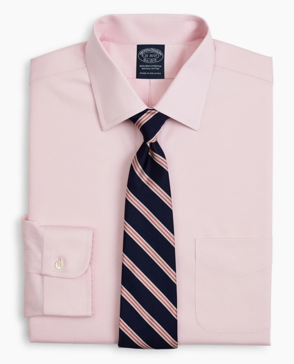 Big & Tall Stretch Dress Shirt, Non-Iron Pinpoint Ainsley Collar, image 1