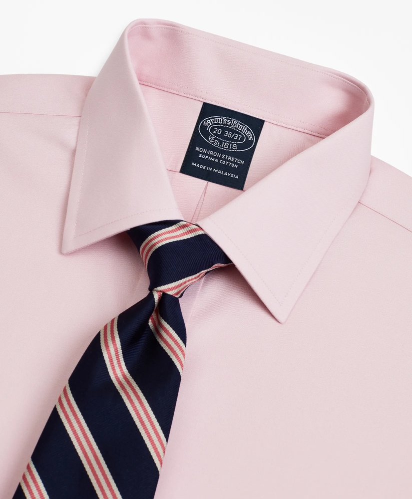 Big & Tall Stretch Dress Shirt, Non-Iron Pinpoint Ainsley Collar, image 2