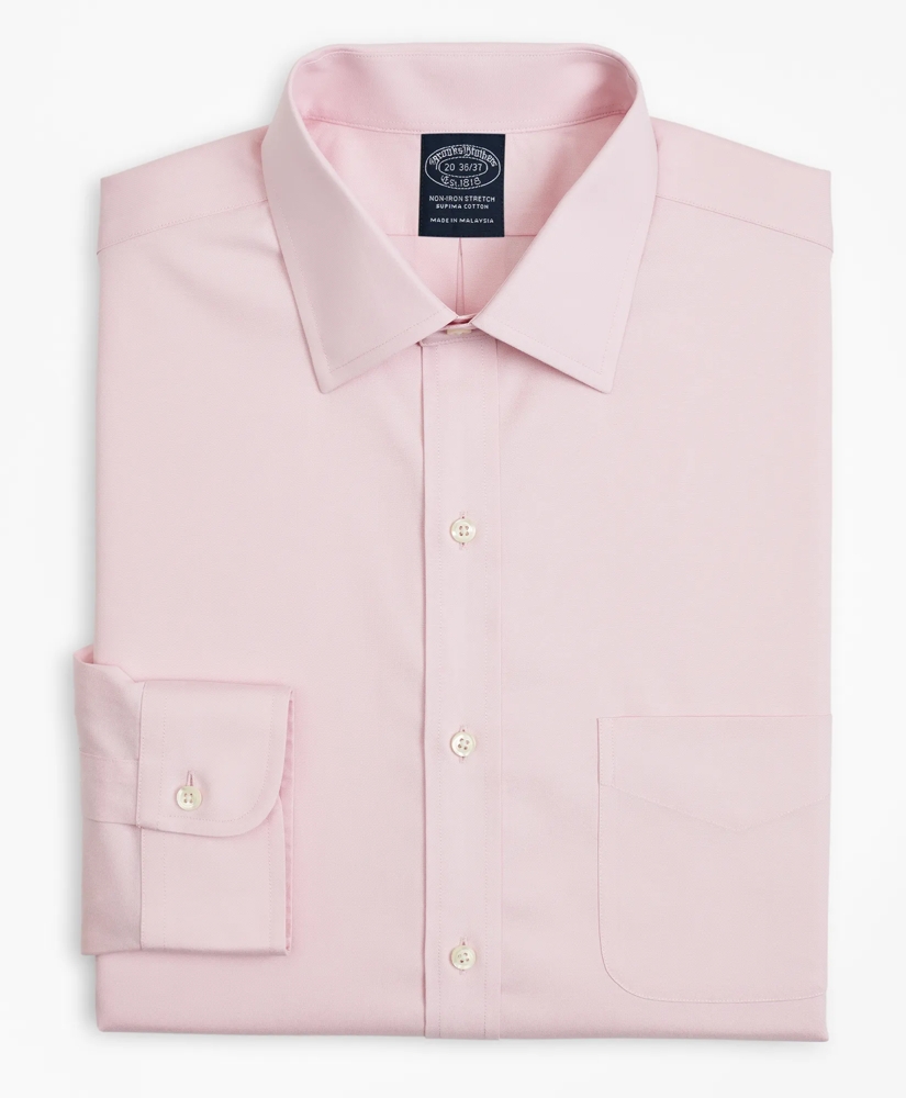Big & Tall Stretch Dress Shirt, Non-Iron Pinpoint Ainsley Collar, image 4