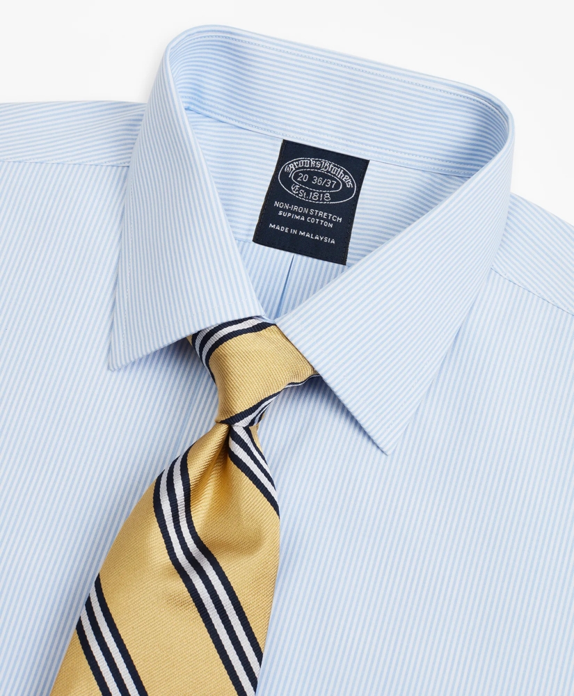 Big & Tall Stretch Dress Shirt, Non-Iron Poplin Ainsley Collar Fine Stripe, image 2