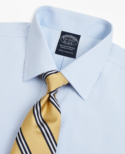 Big & Tall Stretch Dress Shirt, Non-Iron Poplin Ainsley Collar Fine Stripe, image 2