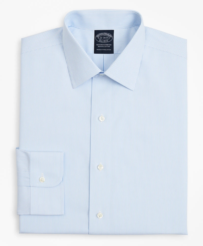 Big & Tall Stretch Dress Shirt, Non-Iron Poplin Ainsley Collar Fine Stripe, image 4