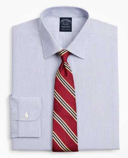 Big & Tall Stretch Dress Shirt, Non-Iron Poplin Ainsley Collar Fine Stripe, image 1