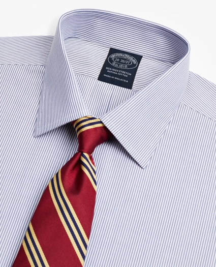 Big & Tall Stretch Dress Shirt, Non-Iron Poplin Ainsley Collar Fine Stripe, image 2
