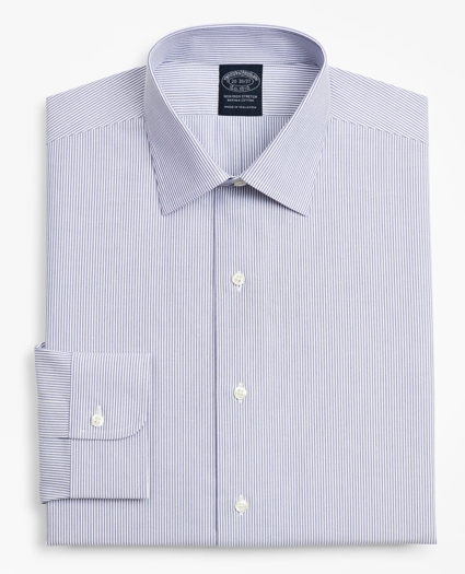 Big & Tall Stretch Dress Shirt, Non-Iron Poplin Ainsley Collar Fine Stripe, image 4