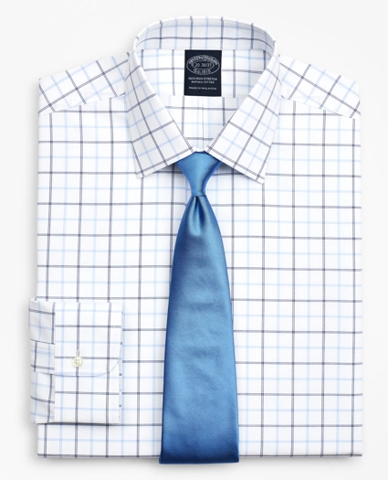 Big & Tall Stretch Dress Shirt, Non-Iron Poplin Ainsley Collar Double-Grid Check, image 1