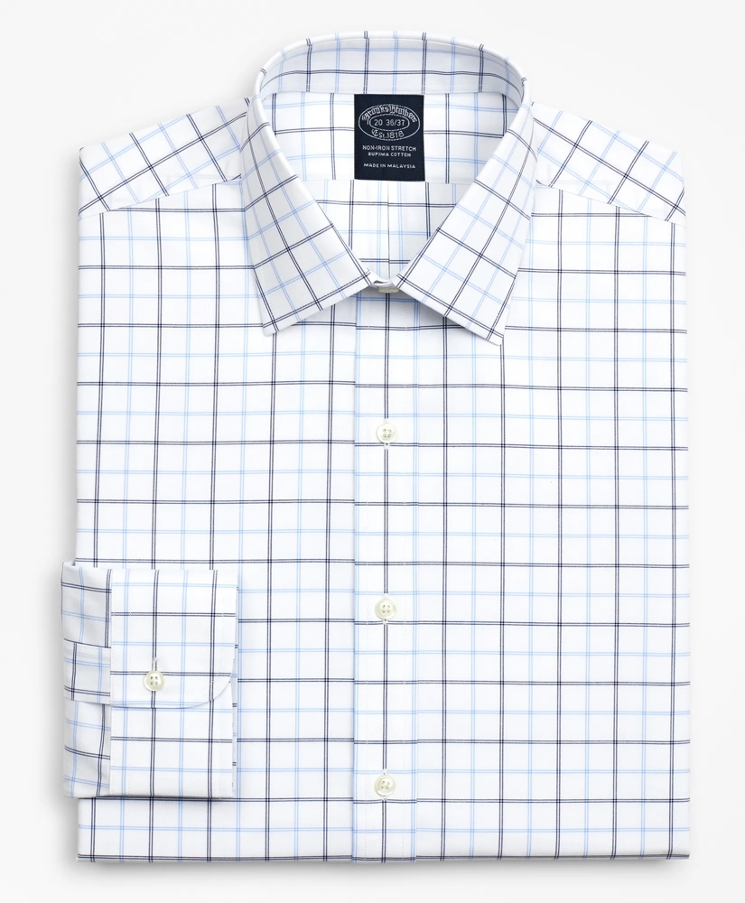 Big & Tall Stretch Dress Shirt, Non-Iron Poplin Ainsley Collar Double-Grid Check, image 4