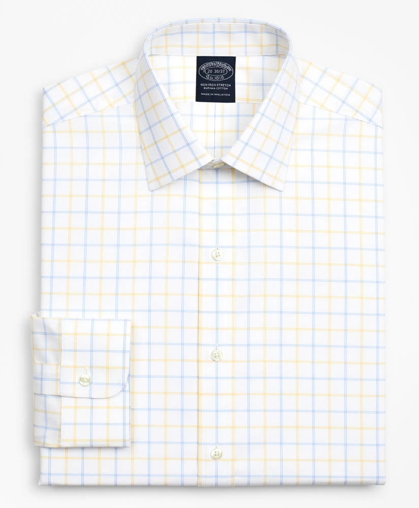 Big & Tall Stretch Dress Shirt, Non-Iron Poplin Ainsley Collar Double-Grid Check, image 4