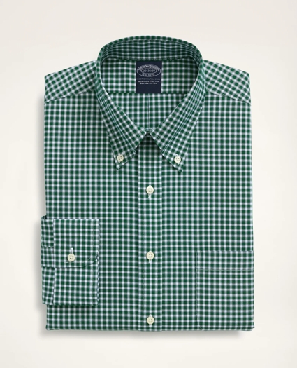 Big & Tall Stretch Dress Shirt, Non-Iron Pinpoint Oxford Button Down Collar Gingham, image 3