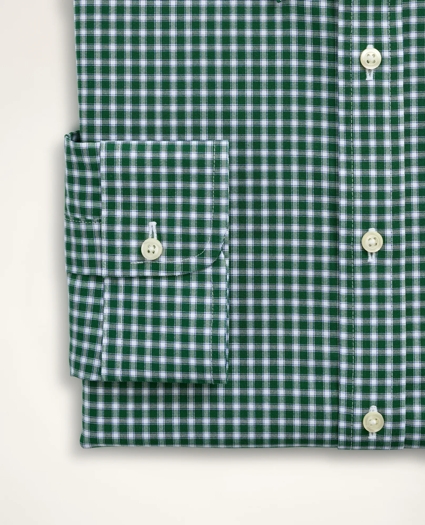 Big & Tall Stretch Dress Shirt, Non-Iron Pinpoint Oxford Button Down Collar Gingham, image 4