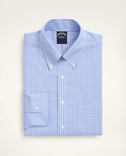 Big & Tall Stretch Dress Shirt, Non-Iron Pinpoint Oxford Button Down Collar Gingham, image 3