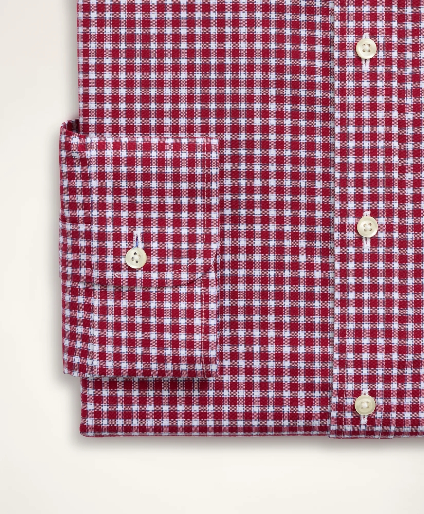 Big & Tall Stretch Dress Shirt, Non-Iron Pinpoint Oxford Button Down Collar Gingham, image 4