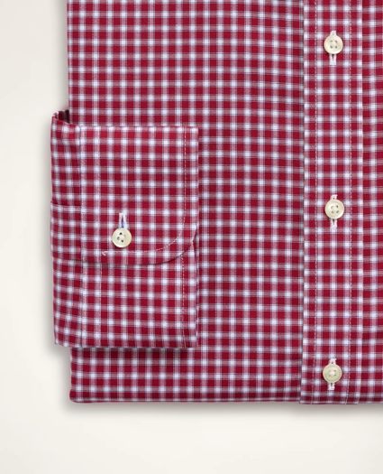 Big & Tall Stretch Dress Shirt, Non-Iron Pinpoint Oxford Button Down Collar Gingham, image 4