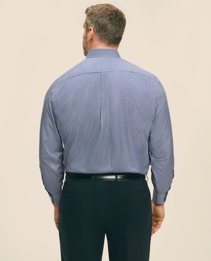 Big & Tall Stretch Supima® Cotton Non-Iron Pinpoint Oxford Ainsley Collar, Gingham Dress Shirt, image 4