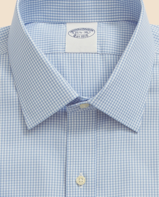 Big & Tall Stretch Supima® Cotton Non-Iron Pinpoint Oxford Ainsley Collar, Gingham Dress Shirt