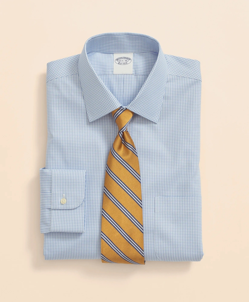 Big & Tall Stretch Supima® Cotton Non-Iron Pinpoint Oxford Ainsley Collar, Gingham Dress Shirt, image 3