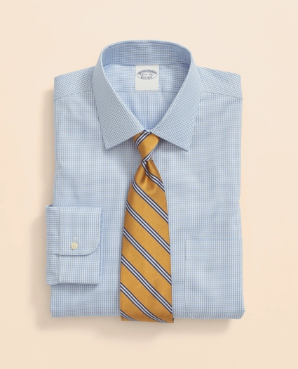 Big & Tall Stretch Supima® Cotton Non-Iron Pinpoint Oxford Ainsley Collar, Gingham Dress Shirt, image 3
