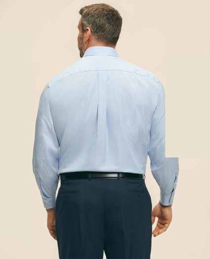 Big & Tall Stretch Supima® Cotton Non-Iron Pinpoint Oxford Ainsley Collar, Gingham Dress Shirt, image 4
