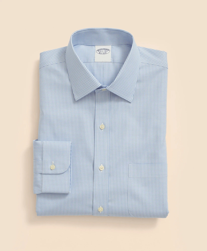 Big & Tall Stretch Supima® Cotton Non-Iron Pinpoint Oxford Ainsley Collar, Gingham Dress Shirt, image 5
