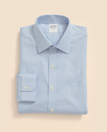 Big & Tall Stretch Supima® Cotton Non-Iron Pinpoint Oxford Ainsley Collar, Gingham Dress Shirt, image 5
